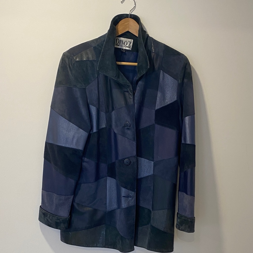 Women's Dino’z Suede Patchwork Jacket - Blue